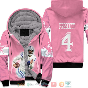 Dallas Cowboys Dak Prescott 4 Nfl Pink Fleece Hoodie - Hot Sale 2024