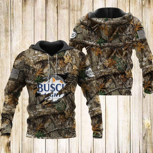 Foxnfish Camo Deer Hunting Busch Light 3D Hoodie