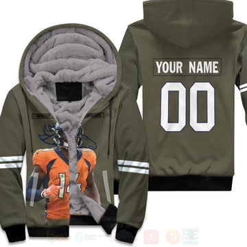 Denver Broncos Courtland Sutton 14 Nfl Olive Personalized 3D Fleece Hoodie - Hot Sale 2024