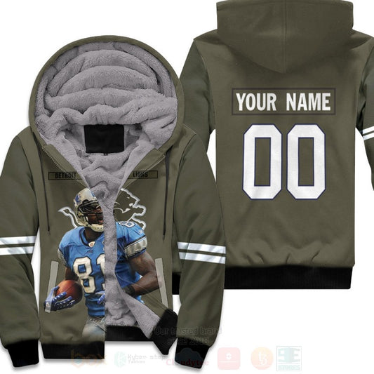 Detroit Lions Calvin Johnson 81 Nfl Olive Personalized 3D Fleece Hoodie - Hot Sale 2024