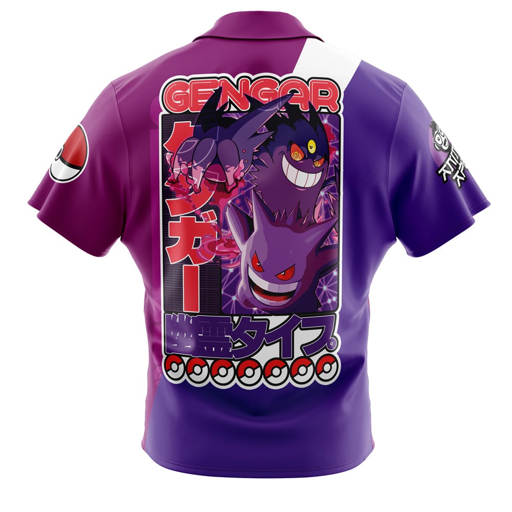 Gengar V2 Pokemon Button Up Hawaiian Shirt