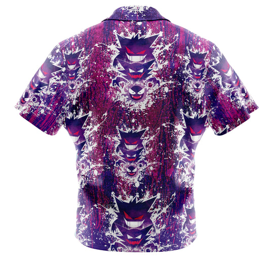 Ghostly Evolution Ghastly Haunter Gengar Pokemon Button Up Hawaiian Shirt