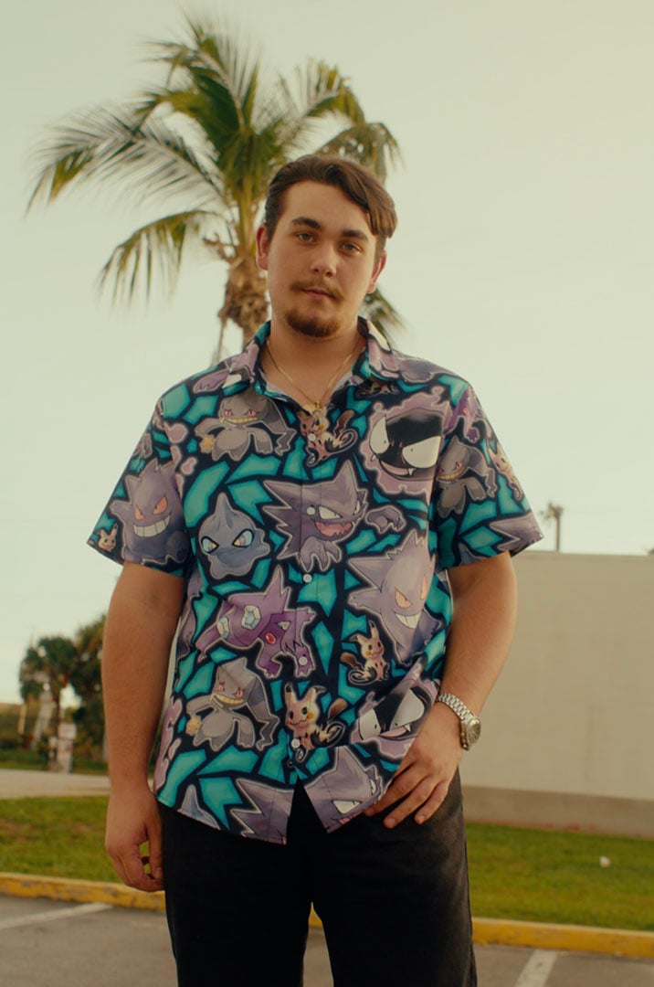 Ghost Type Pokemon Pokemon Button Up Hawaiian Shirt