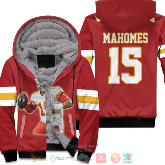 Kansas City Chiefs Patrick Mahomes 15 Nfl Red Fleece Hoodie - Hot Sale 2024