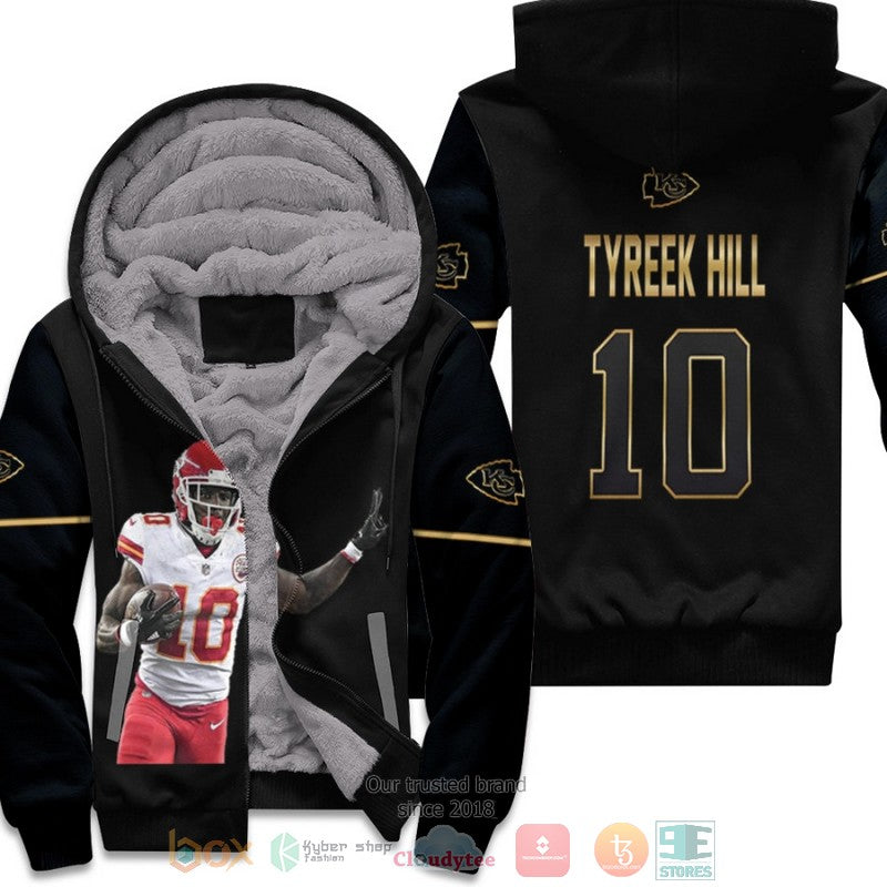 Kansas City Chiefs Tyreek Hill 10 Nfl Black Gold Fleece Hoodie - Hot Sale 2024