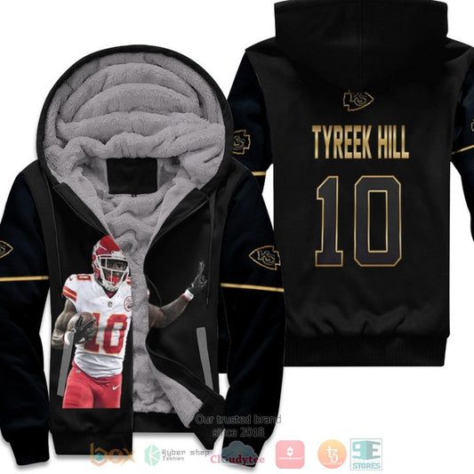 Kansas City Chiefs Tyreek Hill 10 Nfl Black Gold Fleece Hoodie - Hot Sale 2024