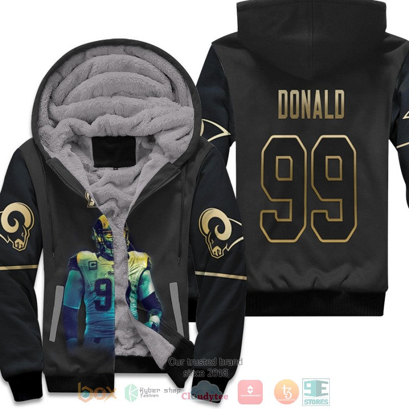 Los Angeles Rams Aaron Donald 99 Nfl Black Golden Fleece Hoodie - Hot Sale 2024