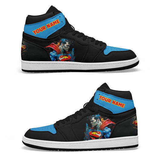 Custom Name DC Superman Air Jordan 1 High Top Shoes