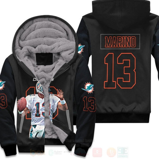 Miami Dolphins Dan Marino 13 Nfl Black 3D Fleece Hoodie - Hot Sale 2024