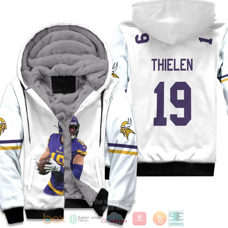 Minnesota Vikings Adam Thielen 19 Nfl White Fleece Hoodie - Hot Sale 2024