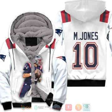 New England Patriots Mac Jones 10 Nfl White Fleece Hoodie - Hot Sale 2024