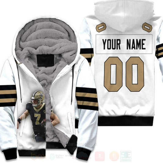 New Orleans Saints Taysom Hill 7 Nfl 100 Year Anniversary White Personalized 3D Fleece Hoodie - Hot Sale 2024