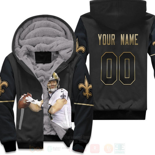 New Orleans Saints Taysom Hill 7 Nfl Black Golden Personalized 3D Fleece Hoodie - Hot Sale 2024