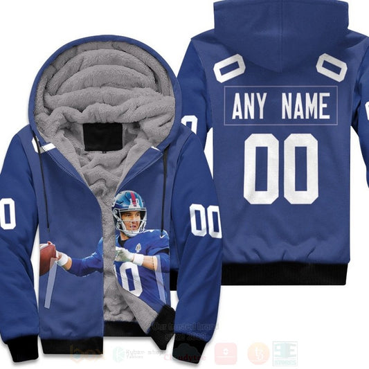 New York Giants Eli Manning 10 Nfl Royal Personalized 3D Fleece Hoodie - Hot Sale 2024