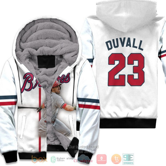 Nfl Atlanta Braves Adam Duvall 23 Mlb White Fleece Hoodie - Hot Sale 2024