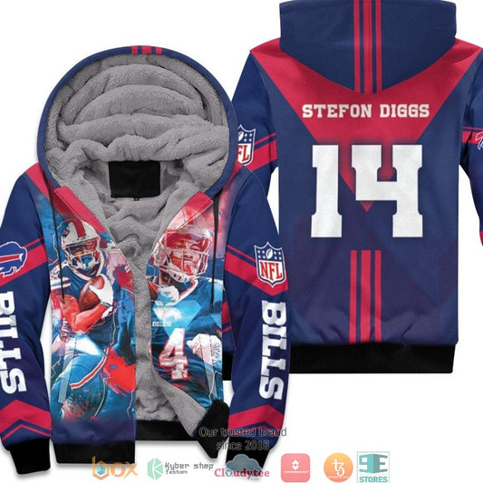 Nfl Buffalo Bills Stefon Diggs 14 Team Blue Red 3D Fleece Hoodie - Hot Sale 2024