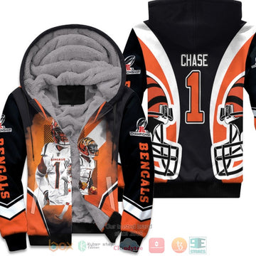 Nfl Cincinnati Bengals Jamaar Chase 1 Afc Championship 2022 Black Fleece Hoodie - Hot Sale 2024