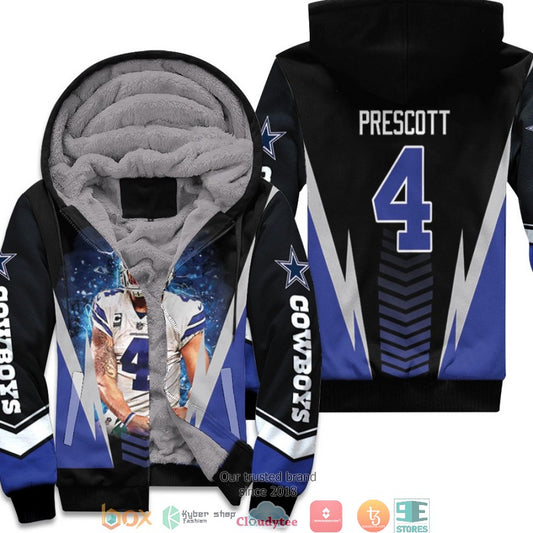 Nfl Dallas Cowboys Dak Prescott 4 Team Black 3D Fleece Hoodie - Hot Sale 2024