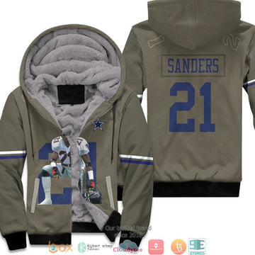 Nfl Dallas Cowboys Deion Sanders 21 Salute To Service Retired Player Limited Olive 3D Fleece Hoodie - Hot Sale 2024