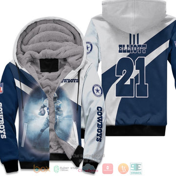 Nfl Dallas Cowboys Ezekiel Elliott 21 Dark Blue Fleece Hoodie - Hot Sale 2024