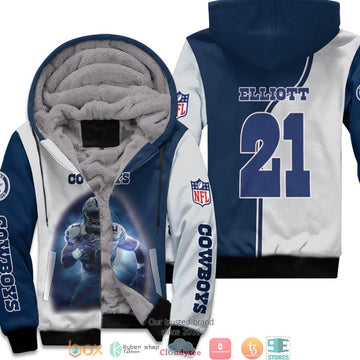 Nfl Dallas Cowboys Ezekiel Elliott 21 Team Dark Blue 3D Fleece Hoodie - Hot Sale 2024