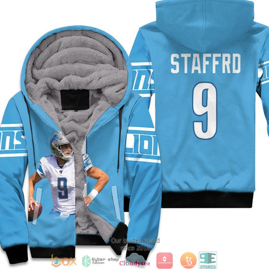 Nfl Detroit Lions Matthew Stafford 9 Team Blue 3D Fleece Hoodie - Hot Sale 2024