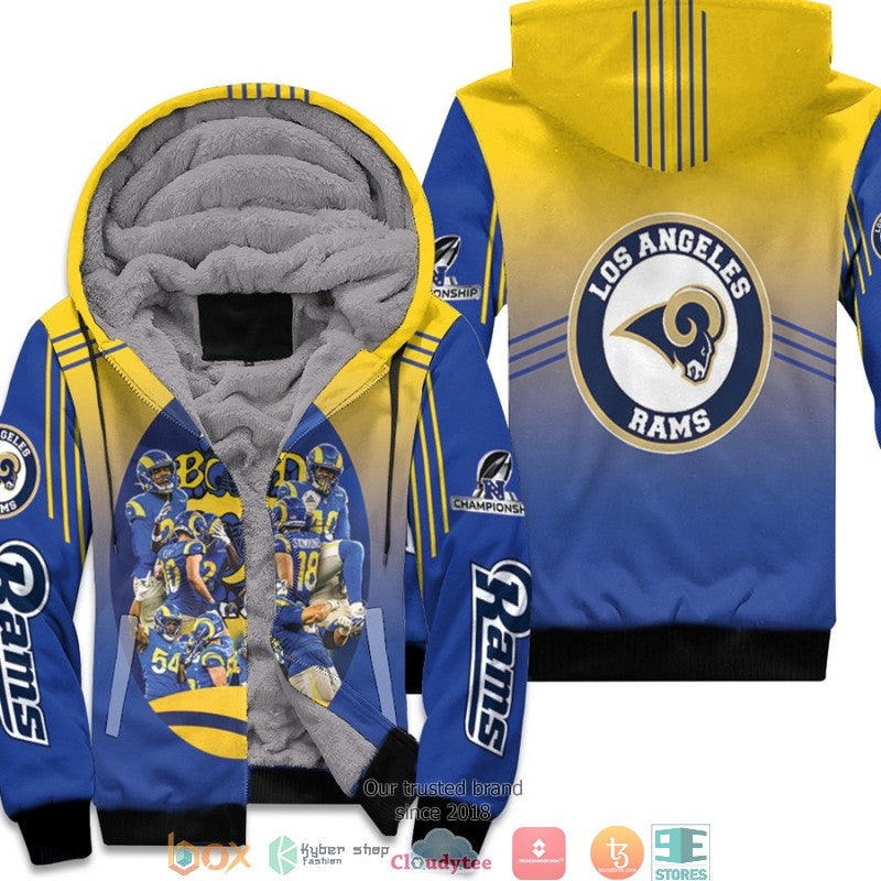 Nfl Los Angeles Rams Great Players Nfc Championship 2022 Blue 3D Fleece Hoodie - Hot Sale 2024