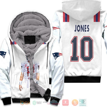 Nfl New England Patriots Mac Jones 10 White Fleece Hoodie - Hot Sale 2024