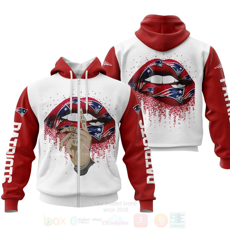 Nfl New England Patriots Red Lips Personalized 3D Hoodie, Zip Hoodie - Hot Sale 2024