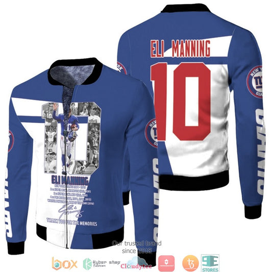 Nfl New York Giants Eli Manning 10 Nfl Thank You For The Memories Signed 3D Fleece Hoodie - Hot Sale 2024