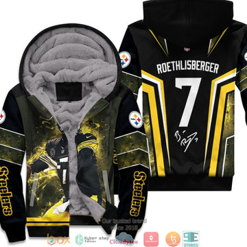 Nfl Pitburgh Steelers Ben Roethlisberger 7 Team Black 3D Fleece Hoodie - Hot Sale 2024