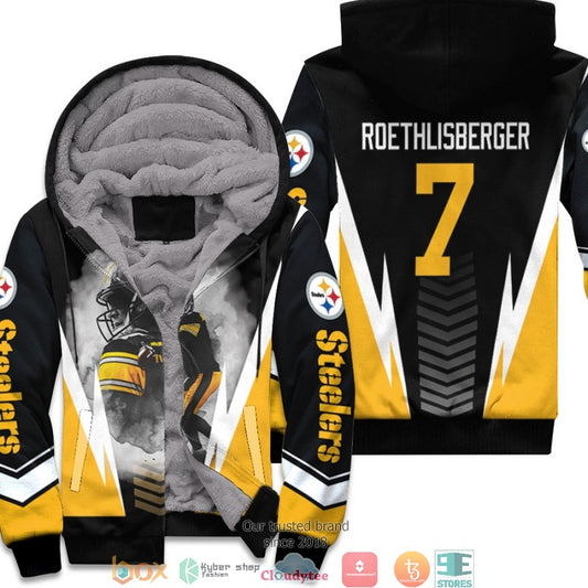 Nfl Pittsburgh Steelers Ben Roethlisberger 7 Black 3D Fleece Hoodie - Hot Sale 2024