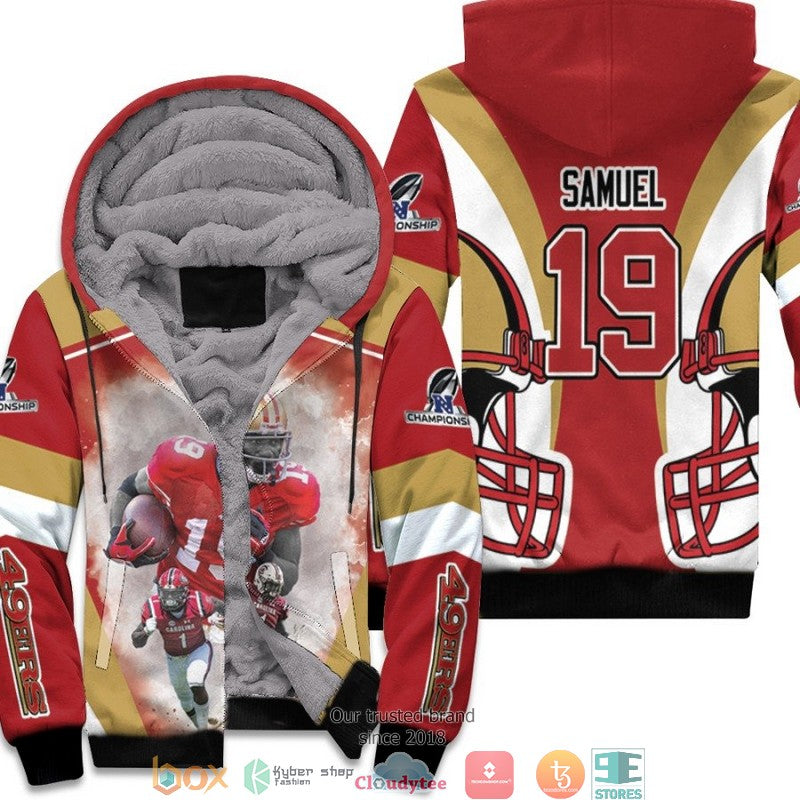 Nfl San Francisco 49Ers Deebo Samuel 19 Nfc Championship 2022 Red 3D Fleece Hoodie - Hot Sale 2024