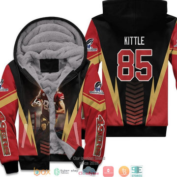 Nfl San Francisco 49Ers George Kittle 85 Team Nfc Championship 2022 Black 3D Fleece Hoodie - Hot Sale 2024