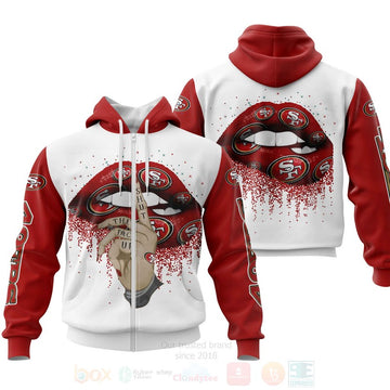 Nfl San Francisco 49Ers Lips Personalized 3D Hoodie, Zip Hoodie - Hot Sale 2024