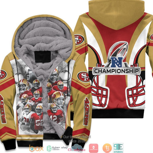 Nfl San Francisco 49Ers Team Great Players Team Nfc Championship Yellow 3D Fleece Hoodie - Hot Sale 2024