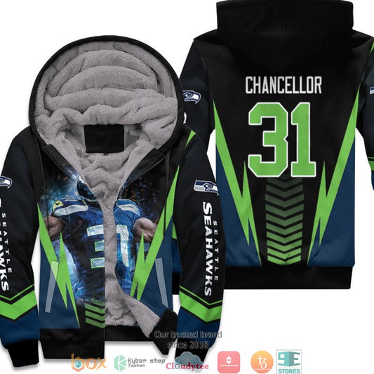 Nfl Seattle Seahawks Kam Chancellor 31 Black 3D Fleece Hoodie - Hot Sale 2024