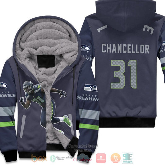 Nfl Seattle Seahawks Kam Chancellor 31 Navy Fleece Hoodie - Hot Sale 2024