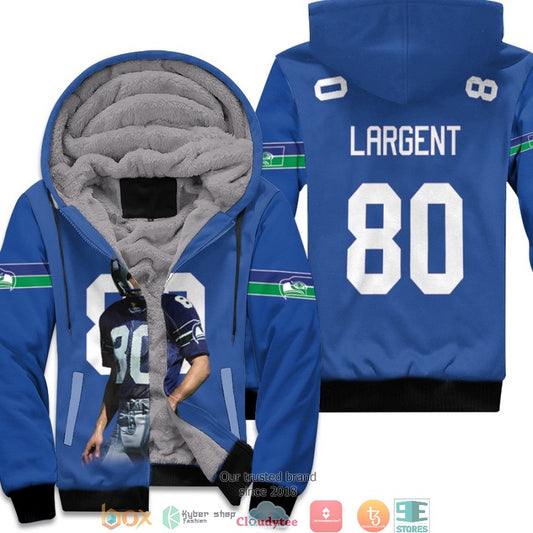 Nfl Seattle Seahawks Steve Largent 80 Blue 1985 Throwback Blue 3D Fleece Hoodie - Hot Sale 2024