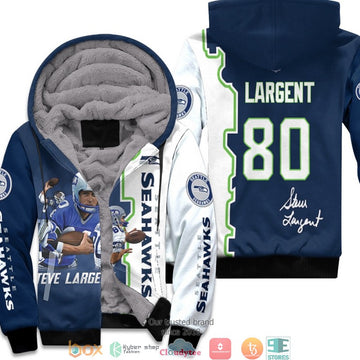 Nfl Seattle Seahawks Steve Largent 80 Team Dark Blue 3D Fleece Hoodie - Hot Sale 2024