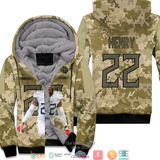 Nfl Tennessee Titans Derrick Henry 22 Team Camo 3D Fleece Hoodie - Hot Sale 2024