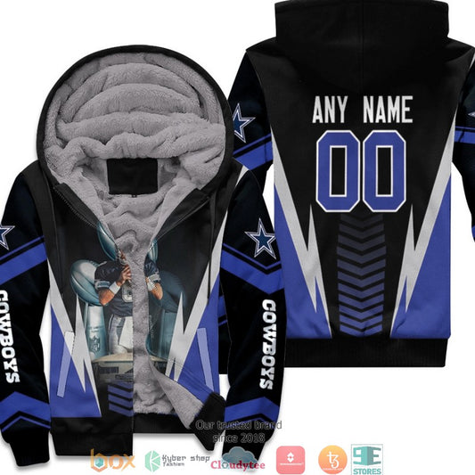 Personalized Nfl Dallas Cowboys Troy Aikman Team Black 3D Fleece Hoodie - Hot Sale 2024