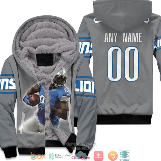 Personalized Nfl Detroit Lions Calvin Johnson 81 Team Grey 3D Fleece Hoodie - Hot Sale 2024