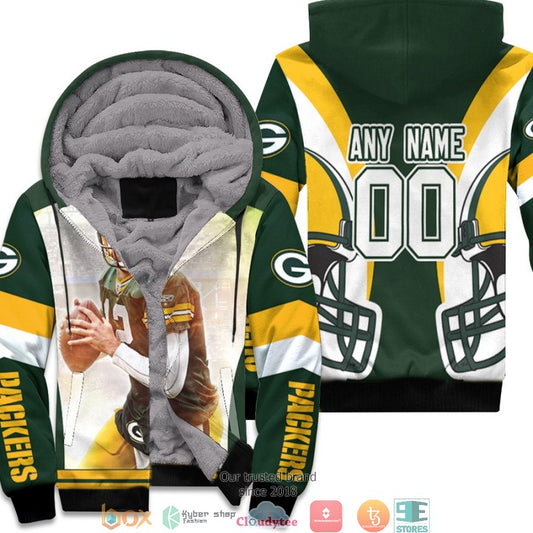 Personalized Nfl Green Bay Packers Aaron Rodgers Green 3D Fleece Hoodie - Hot Sale 2024