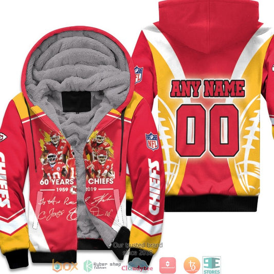 Personalized Nfl Kansas City Chiefs 60 Years Of Chiefs 1959 2019 Signed 3D Fleece Hoodie - Hot Sale 2024