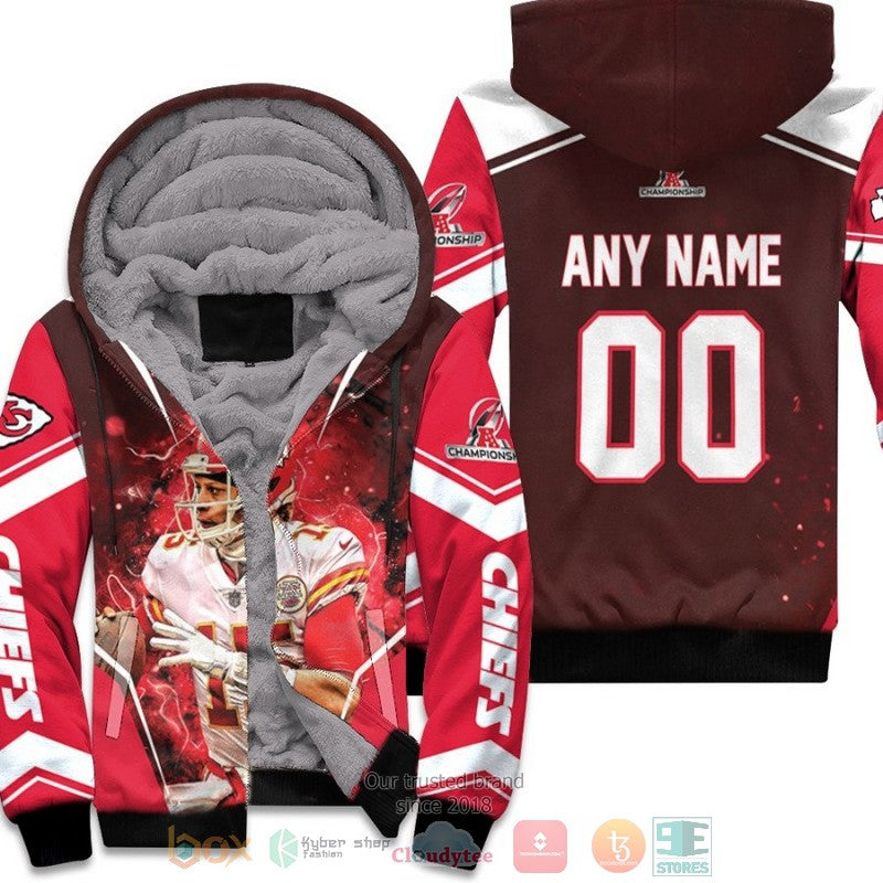 Personalized Nfl Kansas City Chiefs Patrick Mahomes Afc Championship Red Custom Fleece Hoodie - Hot Sale 2024