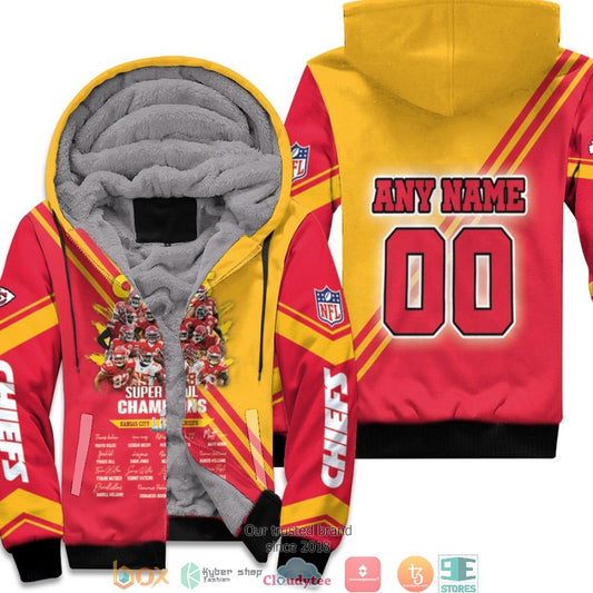 Personalized Nfl Kansas City Chiefs Super Bowl Champions All Players Signatures 3D Fleece Hoodie - Hot Sale 2024