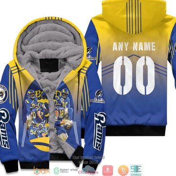 Personalized Nfl Los Angeles Rams Team Great Players Nfc Championship 2022 Blue 3D Fleece Hoodie - Hot Sale 2024