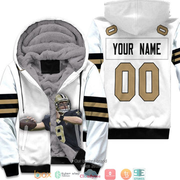 Personalized Nfl New Orleans Saints Drew Brees 9 Team White 3D Fleece Hoodie - Hot Sale 2024