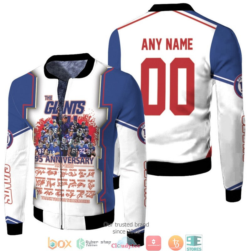 Personalized Nfl New York Giants 95Th Anniversary 1925 2020 Thank You For The Memories 3D Fleece Hoodie - Hot Sale 2024